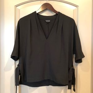 TOPSHOP Black Side-Tie Top